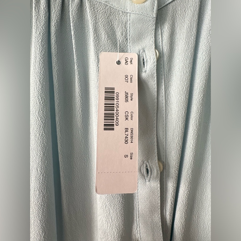 Jcrew Point Sur Short Sleeve Drapey Crepe Popover Blouse, NWT, Size Small - Picture 2 of 5